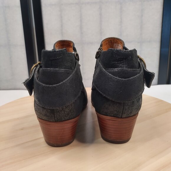 Clarks Indigo Moto Leather Harness Buckle Black Ankle Booties Women US 6.5M - Picture 8 of 16